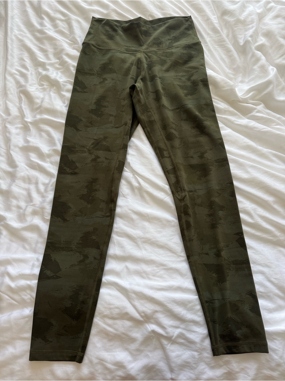 Colorfulkoala Camo Leggings Green Large Womens High Waisted Yoga Pants 7/8